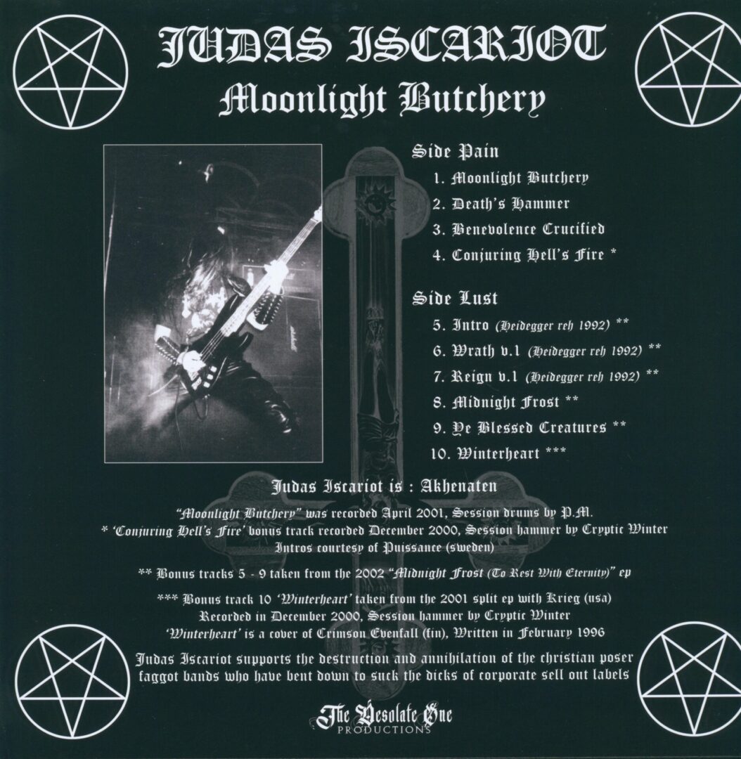 Judas Iscariot—Moonlight Butchery Vinyl LP Album 2024 The Desolate One Productions none - Image 2